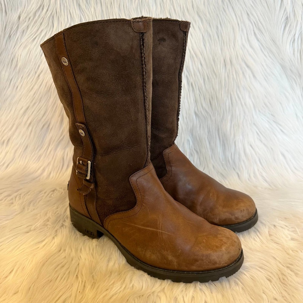 UGG Dark Brown and Tan Winter Boots